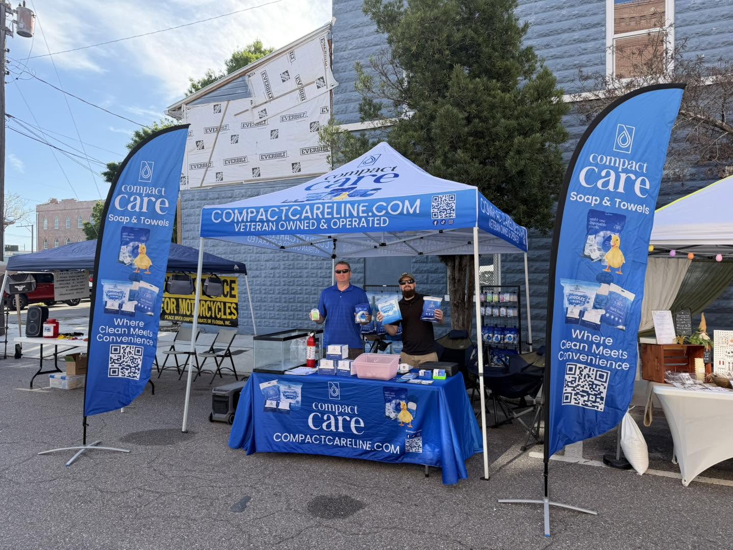 Compact Care booth at a community event