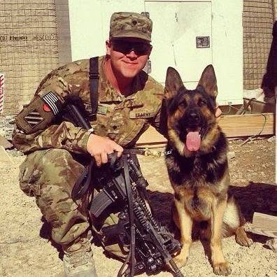 Aaron with his military working dog
