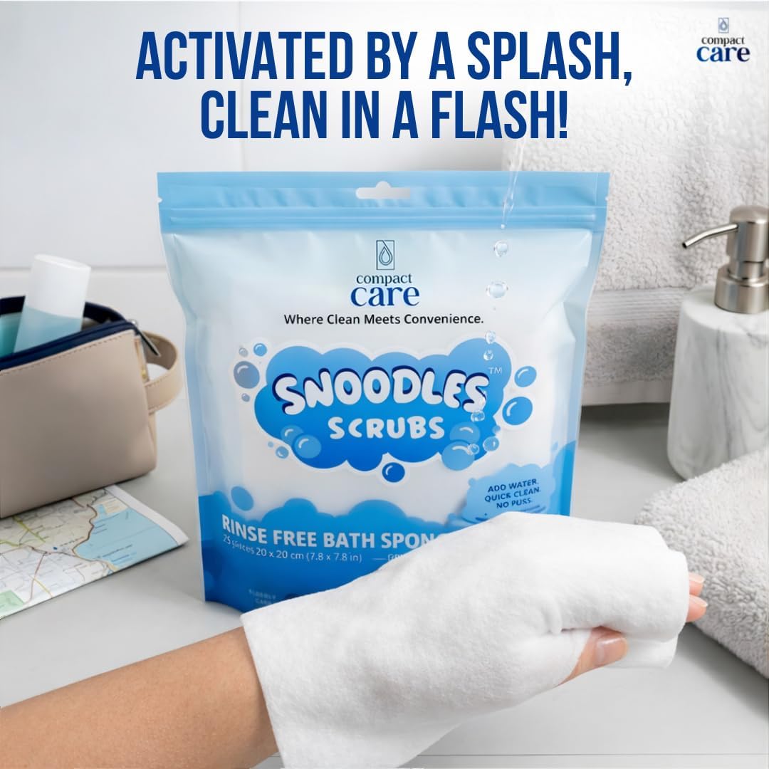Snoodles Scrubs™ Rinse-Free Bath Sponges