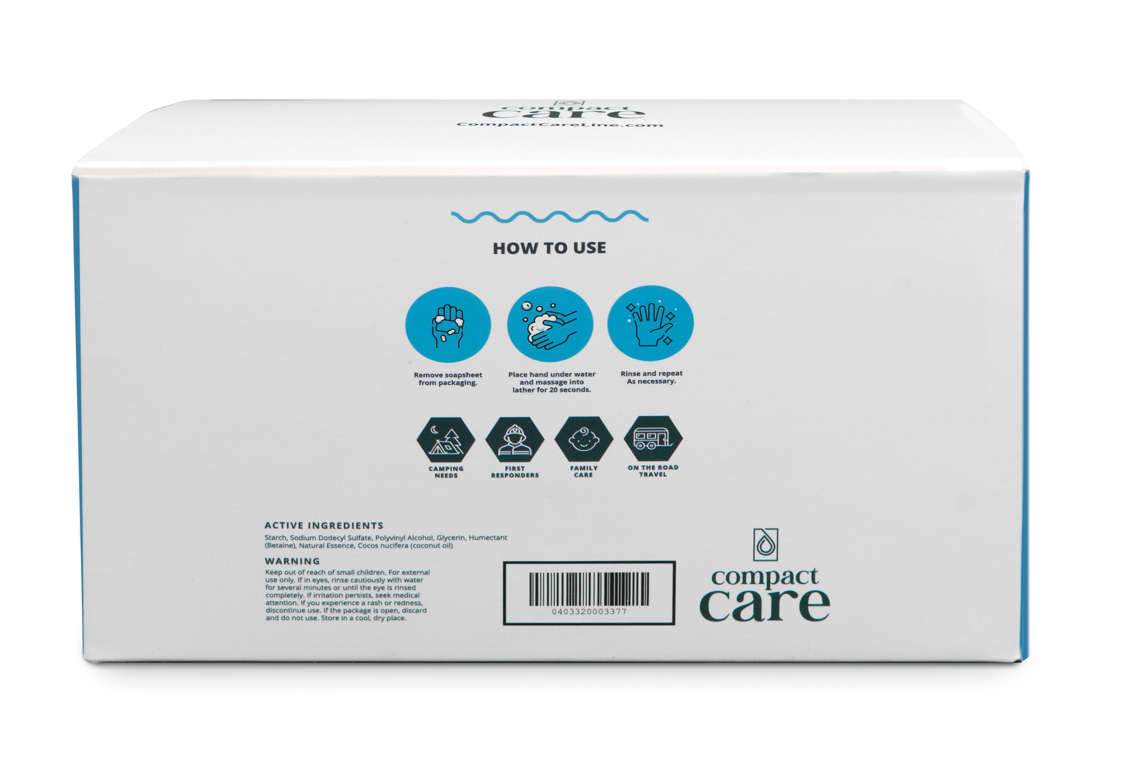 Compact Care Portable Soap Sheets 500pc