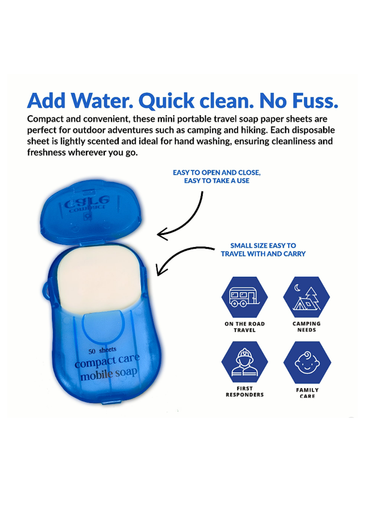 Compact Care Portable Soap Sheets 500pc